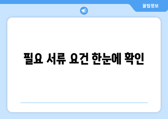 필요 서류 요건 한눈에 확인