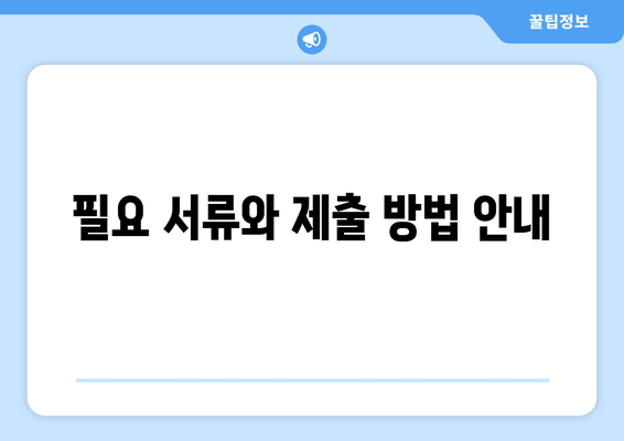 필요 서류와 제출 방법 안내