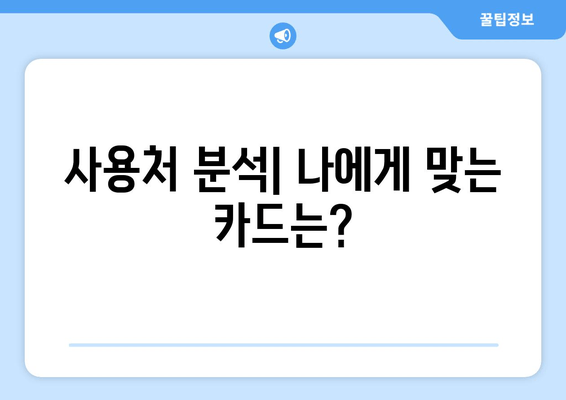 사용처 분석| 나에게 맞는 카드는?