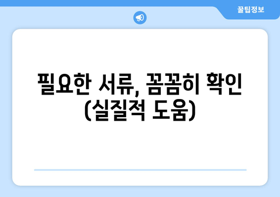 필요한 서류, 꼼꼼히 확인 (실질적 도움)