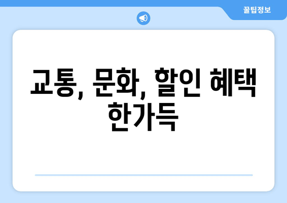 교통, 문화, 할인 혜택 한가득