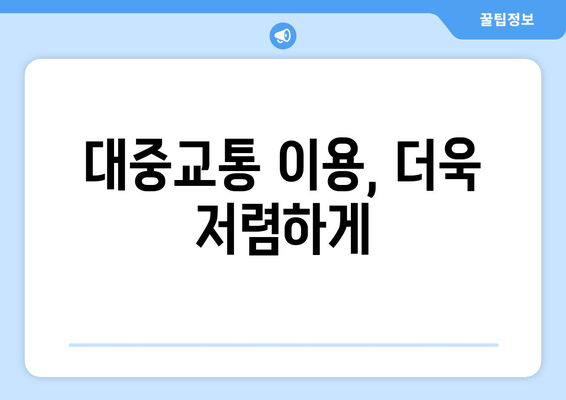 대중교통 이용, 더욱 저렴하게