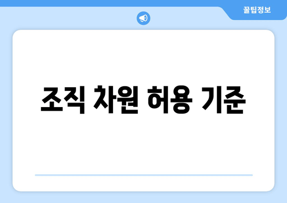 조직 차원 허용 기준