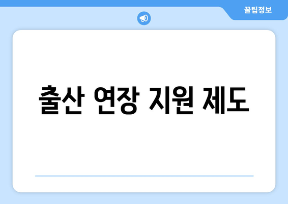 출산 연장 지원 제도