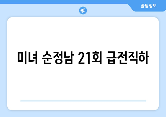 미녀 순정남 21회 급전직하