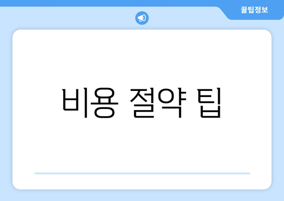 비용 절약 팁