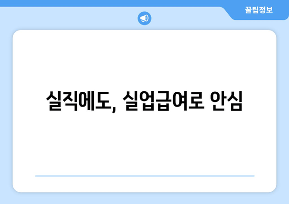 실직에도, 실업급여로 안심