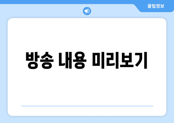 방송 내용 미리보기