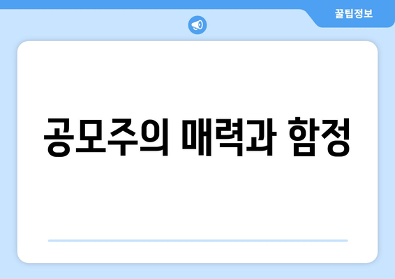 공모주의 매력과 함정