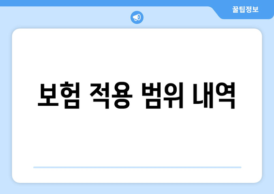 보험 적용 범위 내역