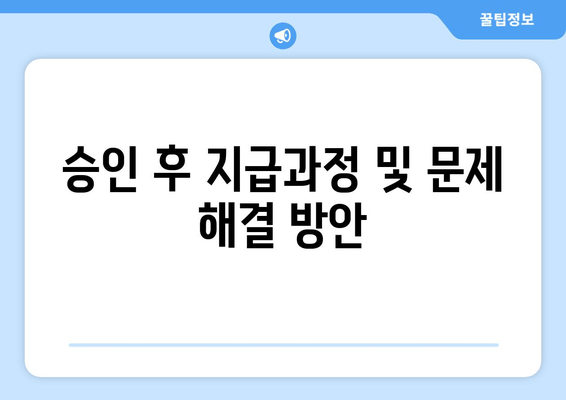 승인 후 지급과정 및 문제 해결 방안