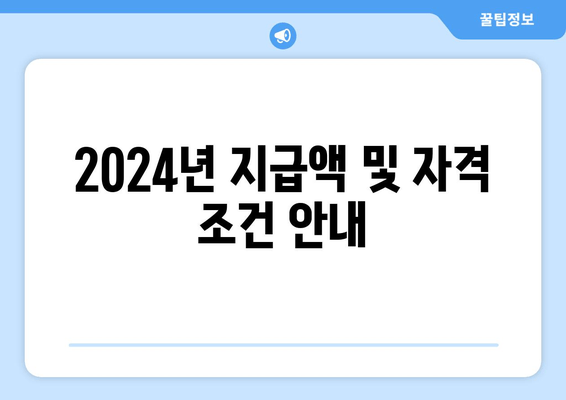 2024년 지급액 및 자격 조건 안내