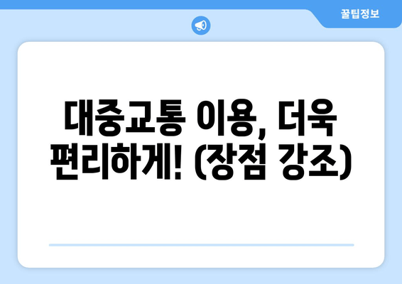 대중교통 이용, 더욱 편리하게! (장점 강조)