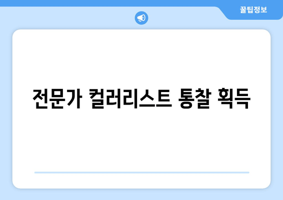 전문가 컬러리스트 통찰 획득