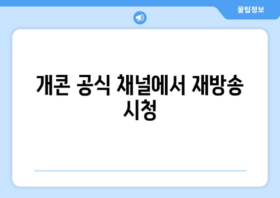 개콘 공식 채널에서 재방송 시청