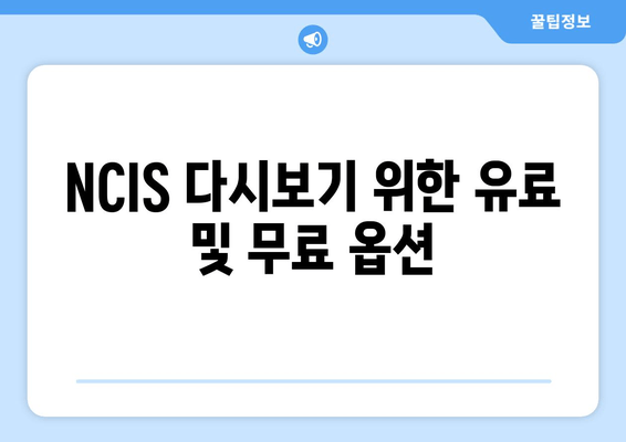 NCIS 다시보기 위한 유료 및 무료 옵션