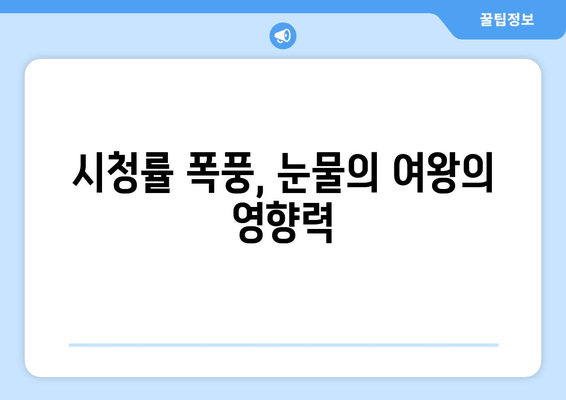 시청률 폭풍, 눈물의 여왕의 영향력