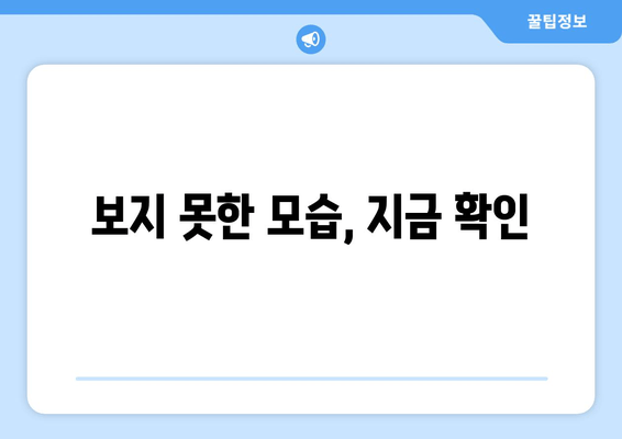 보지 못한 모습, 지금 확인