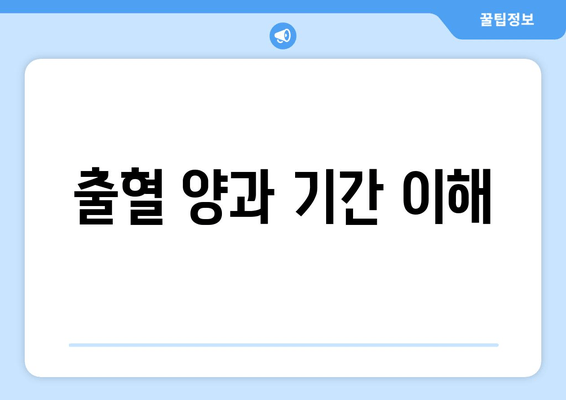 출혈 양과 기간 이해