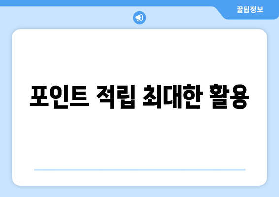 포인트 적립 최대한 활용