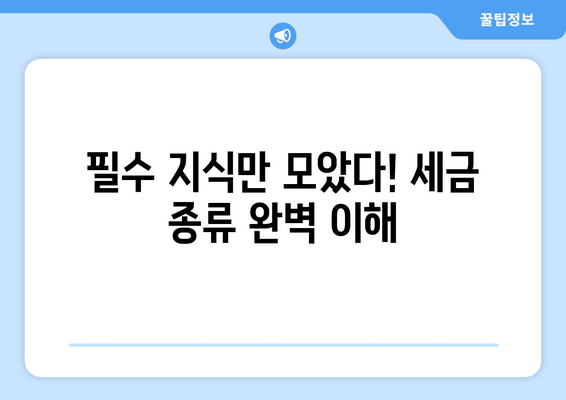 필수 지식만 모았다! 세금 종류 완벽 이해