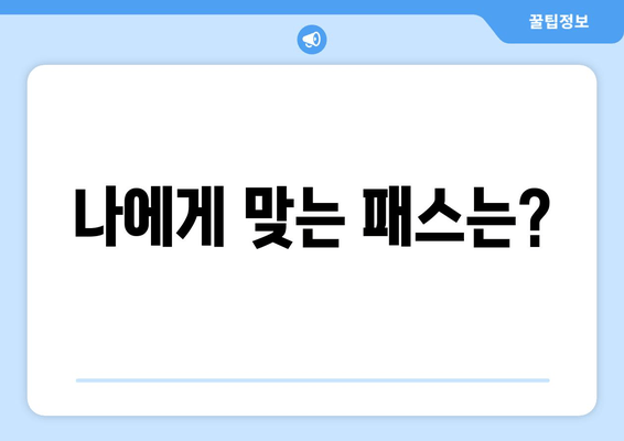 나에게 맞는 패스는?