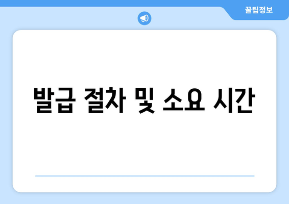 발급 절차 및 소요 시간