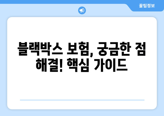 블랙박스 보험 적용, 보험료 차액 얼마나? | 보험료 비교, 할인 팁, 가이드