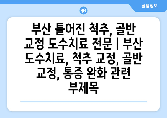 부산 틀어진 척추, 골반 교정 도수치료 전문 | 부산 도수치료, 척추 교정, 골반 교정, 통증 완화