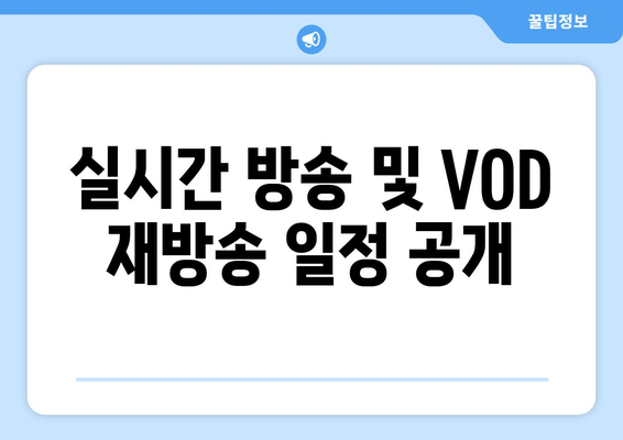 실시간 방송 및 VOD 재방송 일정 공개