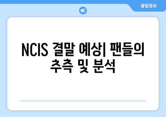 NCIS 결말 예상| 팬들의 추측 및 분석