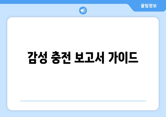 감성 충전 보고서 가이드