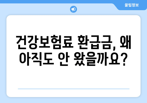 건강보험료 환급금 지연, 왜? | 환급금 지연 사유 & 처리 현황 가이드