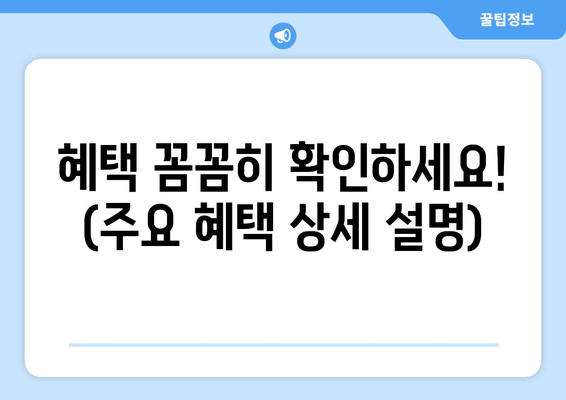 혜택 꼼꼼히 확인하세요! (주요 혜택 상세 설명)