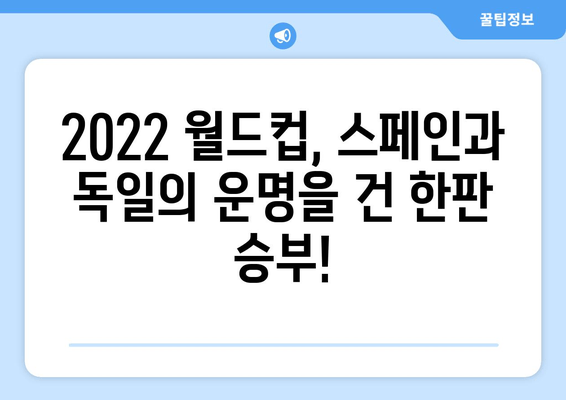 카타르 월드컵 | 스페인 vs 독일 실시간 중계 & 무료 하이라이트| 놓치지 말아야 할 명승부! | 축구, 2022 월드컵, 스페인 대 독일