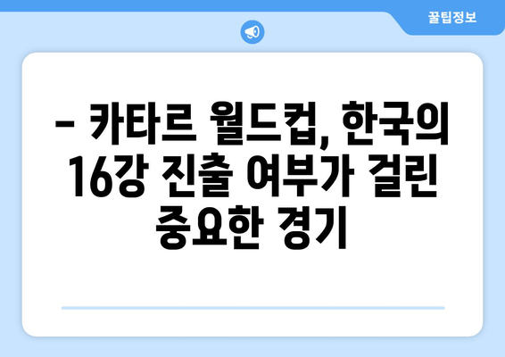 한국 vs 포르투갈| 대한민국 축구 경기 실시간 중계 & 무료 시청 | 2022 카타르 월드컵