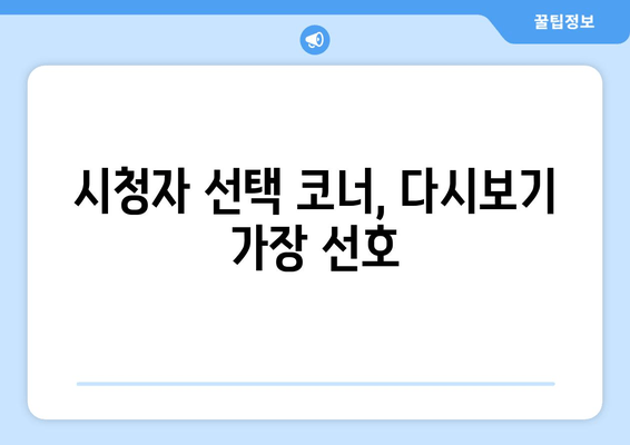 시청자 선택 코너, 다시보기 가장 선호