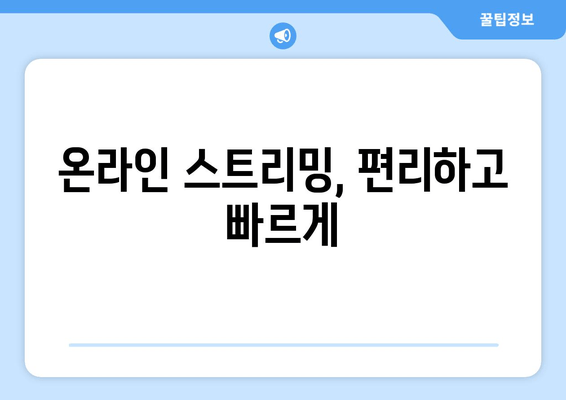 온라인 스트리밍, 편리하고 빠르게