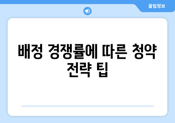 배정 경쟁률에 따른 청약 전략 팁