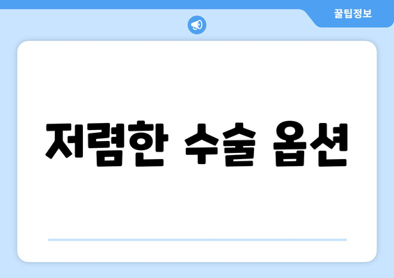 저렴한 수술 옵션