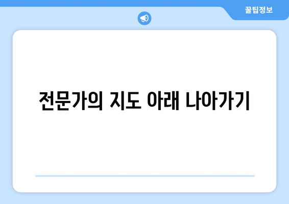 전문가의 지도 아래 나아가기