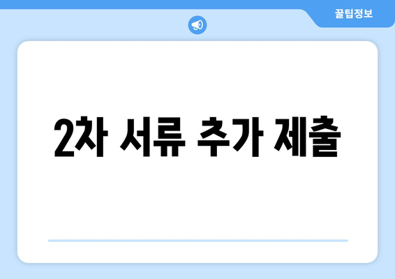 2차 서류 추가 제출