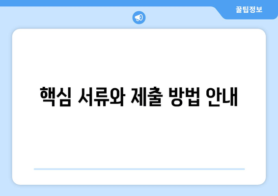 핵심 서류와 제출 방법 안내