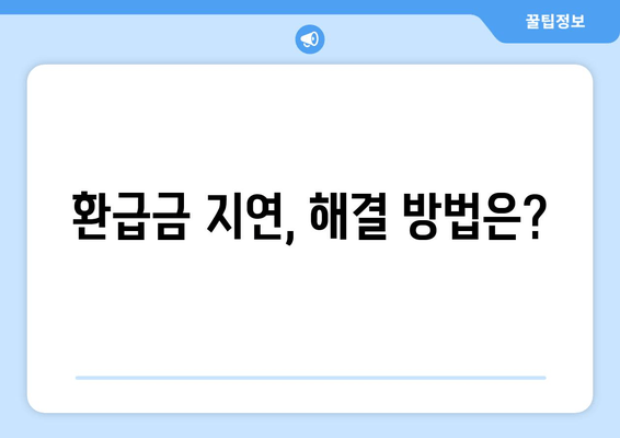 건강보험료 환급금 지연, 왜? | 환급금 지연 사유 & 처리 현황 가이드