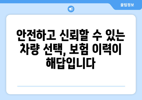 자동차 보험 이력 확인으로 약속 충실한 차량 확보| 안전하고 신뢰할 수 있는 차량 선택 가이드 | 자동차 구매, 안전, 신뢰, 보험 이력, 차량 정보 확인