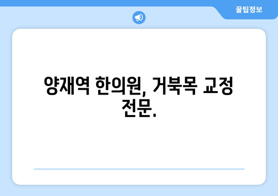 양재역 한의원 추나요법으로 거북목 교정, 건강한 목선을 되찾으세요 | 거북목, 목 통증, 자세 교정, 추나, 한의원, 양재