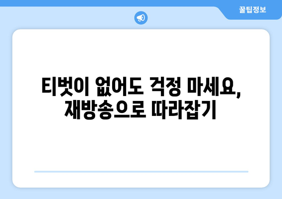 티벗이 없어도 걱정 마세요, 재방송으로 따라잡기