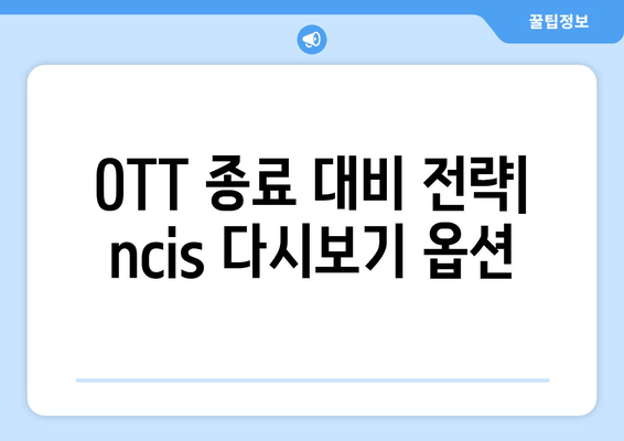 OTT 종료 대비 전략| ncis 다시보기 옵션