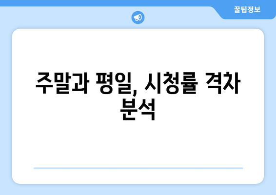 주말과 평일, 시청률 격차 분석