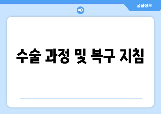 수술 과정 및 복구 지침